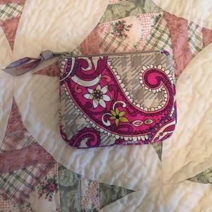 Small Grey and Pink Very Bradley Corn Purse