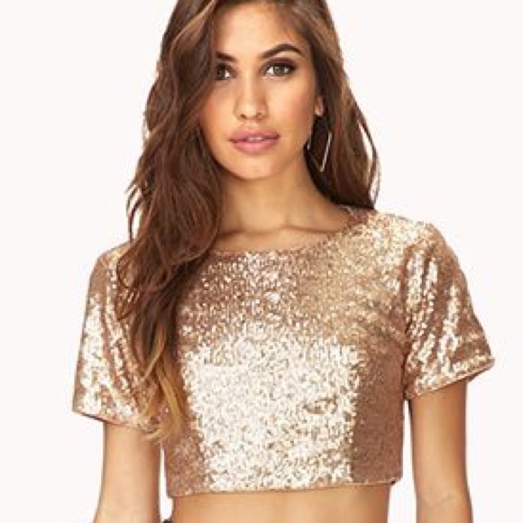 Gold Sparkle Crop Top