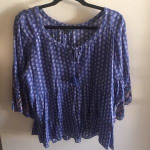 AEO Boho Blue Top Size XL
