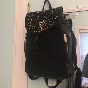 Deux luxe black suede backpack
