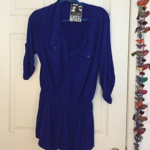 Young fabulous broke soft royal blue romper
