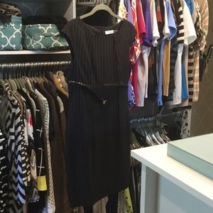 Calvin Klein pinstripe sleeveless dress.