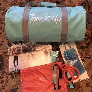 Tone It Up gym bag and accessories.