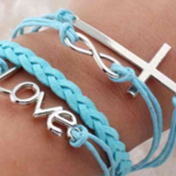 Christ Infinity Love Bracelet in baby-blue