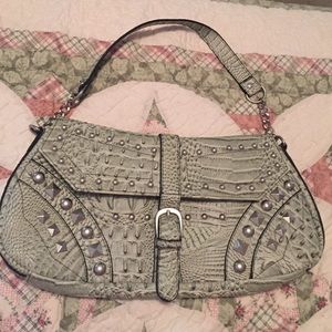 Light green faux alligator Purse