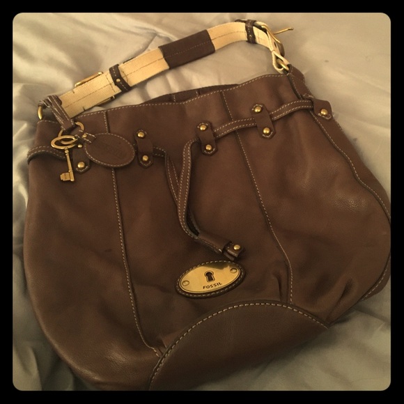 Fossil Vintage Grayson Drawstring Bucket Bag