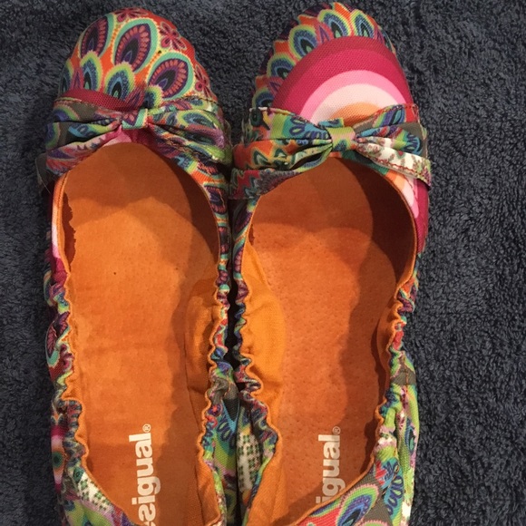 Size 40 (US 9) Desigual Ballerina Peacock Flats