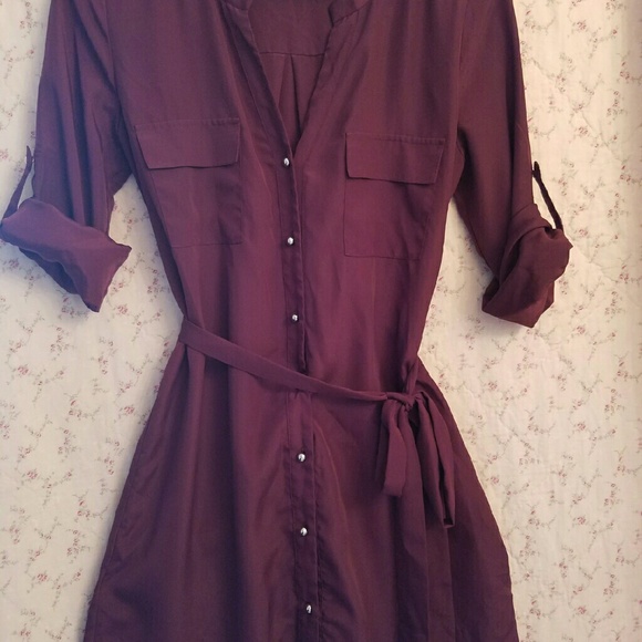 Purple button up dress