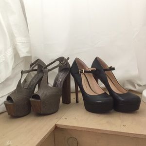 Bundle Up! Two pair Jessica Simpson platforms