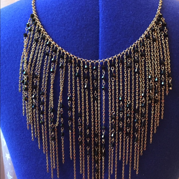 NEW black and gold necklace and matching earrings