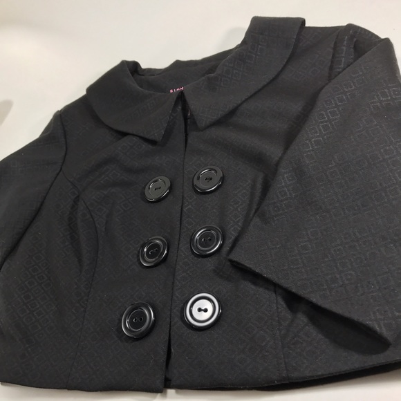 Black Cropped Jacket with large buttons