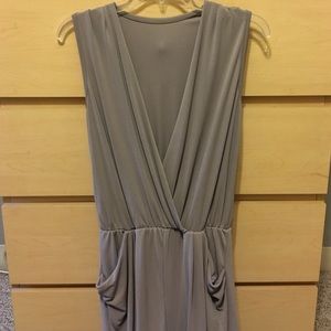 Full length taupe jumpsuit