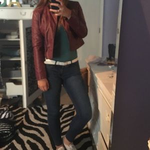 Maroon Leather Jacket