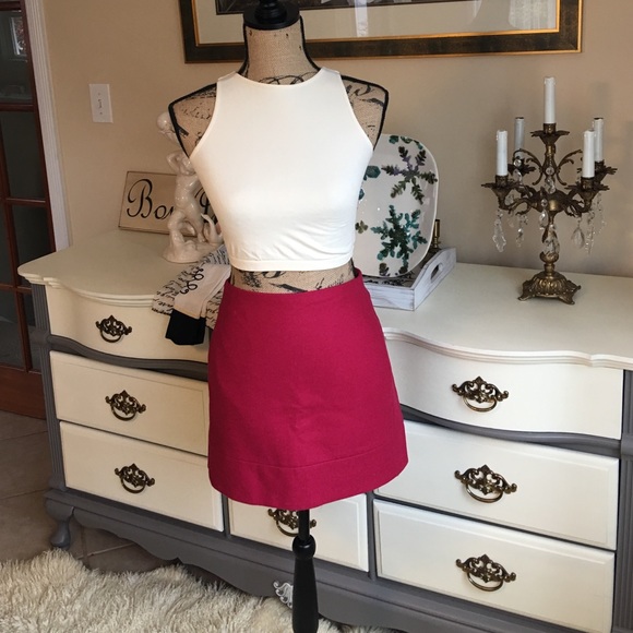 J Crew Classic Felted Wool Mini bright fuchsia