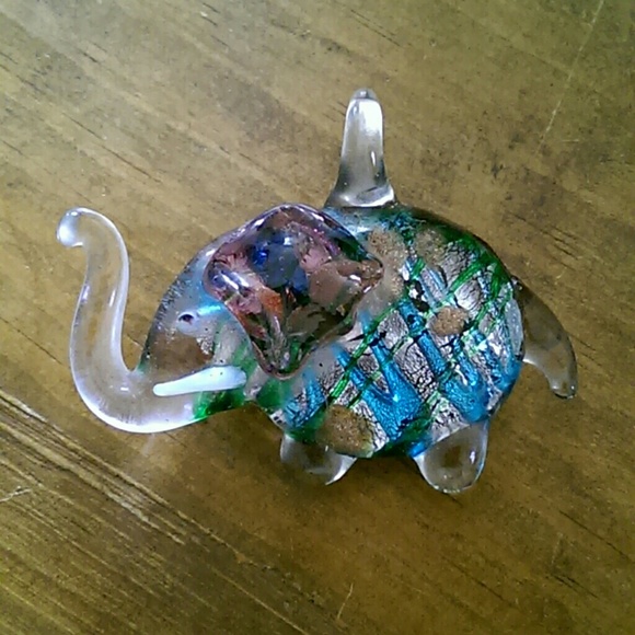 Handmade glass elephant pendant