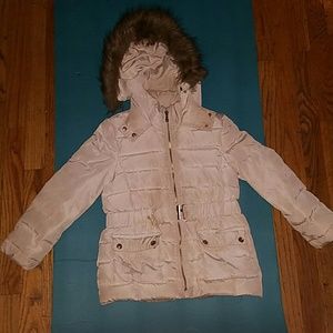 Little Girls Cream Zara Coat Size 7/8