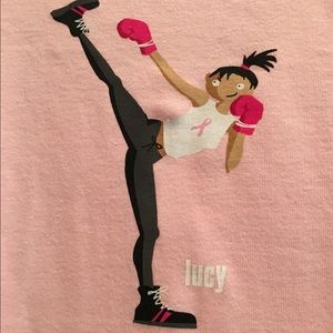 NWT Lucy T-shirt Pink Size XL with woman boxing