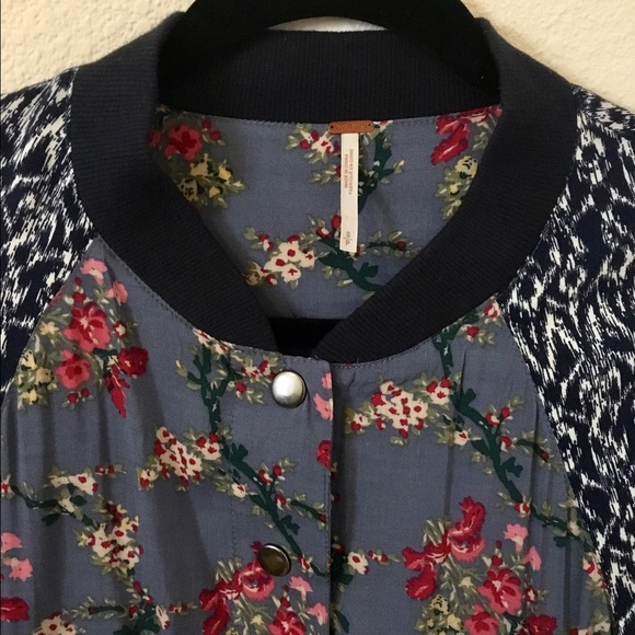 FREE PEOPLE floral printed bomber jacket - Picture 2 of 4