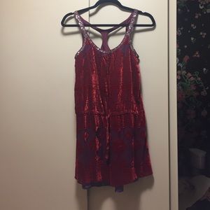 Free People velvet red and purple dress