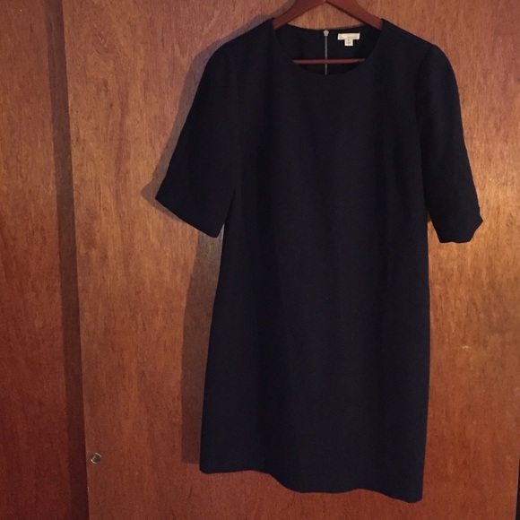 Navy dress with zipped down the back.