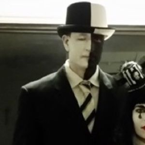 B/W top hat & tie