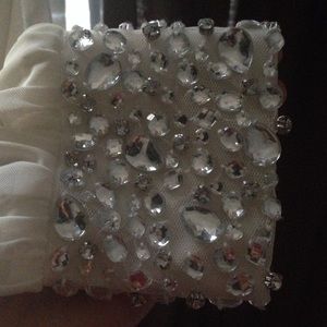 Formal, creme/white One shoulder dress