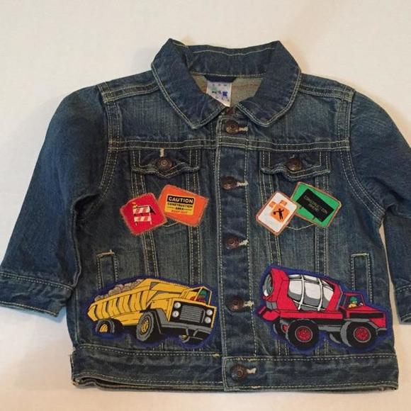 Sew 4 tots construction zone jean jacket.  Wonderful and educational jacket.  Which includes colorful construction vehicle patches.