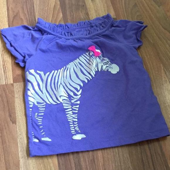Purple shirt with giraffe print.  Size 2T.