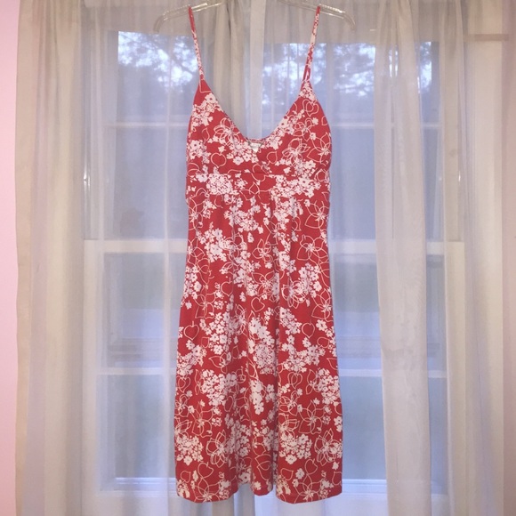 Red and white printed mini dress