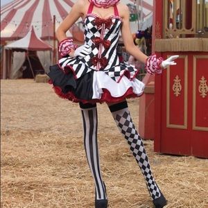 Harlequin clown costume