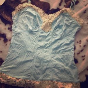 Blue lace lingerie top
