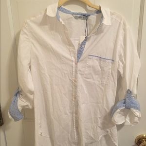 Zara white button down shirt