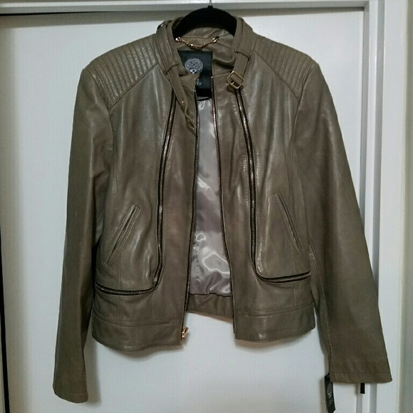 NWT Vince Camuto Zippered Leather Jacket - Picture 2 of 5