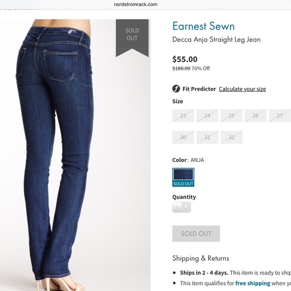 ❣NEW PRICE❣EARNEST SEWN Dark Wash Jeans Sz26/27 - Picture 3 of 4