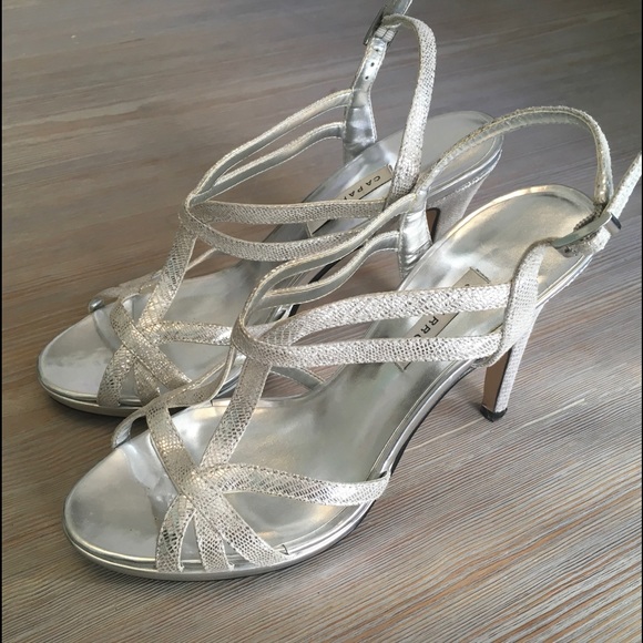 Caparros Shoes - Caparros Dressy Silver Sandal with 4.25 Inch Heel