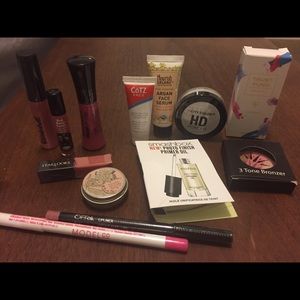 Beauty products, mostly from Ipsy or BirchBox