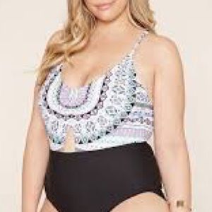 Forever 21 Plus Geo Cutout one-piece
