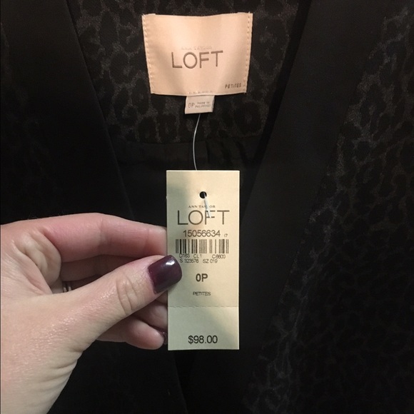 Leopard blazer Ann Taylor Loft 0P NWT - Picture 4 of 4