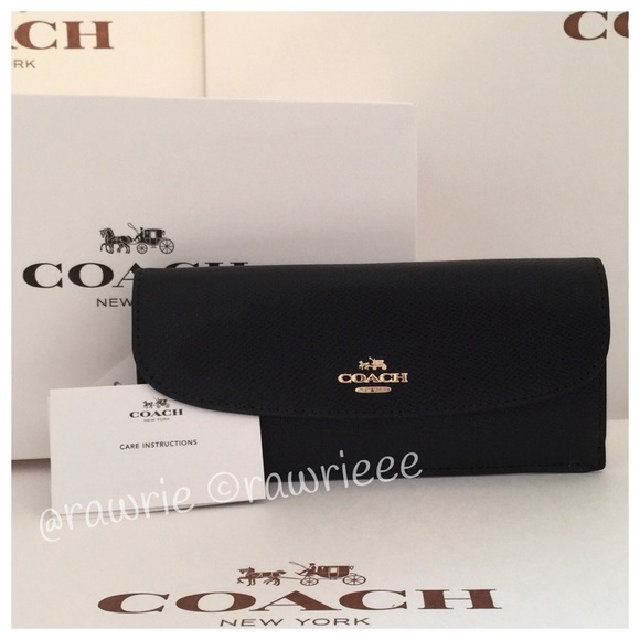 Coach Handbags - New Coach leather long envelope wallet & gift box