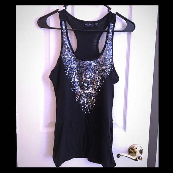 Charlotte Russe: Tempted Black Sequin Tank