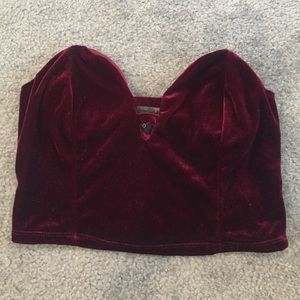 Velvet wine tube top