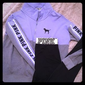 PINK Quarter Zip Hoodie/Leggings.