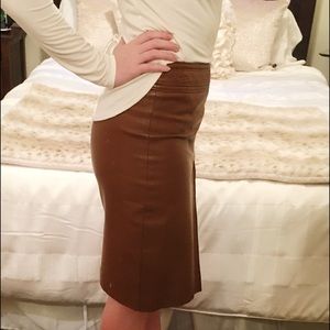 Make me an offer🎈 The Limited brown leather skirt