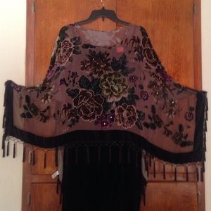 Multi Colored Shawl Poncho