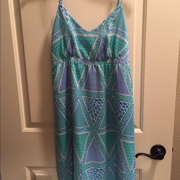 Fun Geometric Design Empire Waist Dress