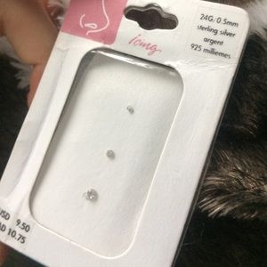 Sterling silver nose studs 24G 0.5 mm