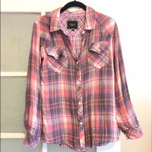 Rails long sleeve button down top