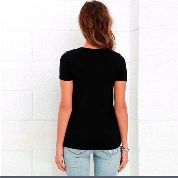Ladies pullover shirt blouse. Black new S - Picture 3 of 4