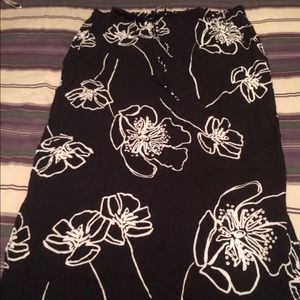Floral black maxi skirt