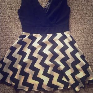 Black and white cocktail dress